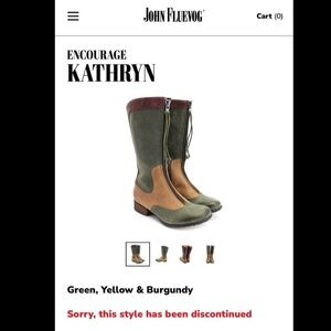 John Fluevog 10.5 Encourage Kathryn Green Gold Burgundy Leather Boots